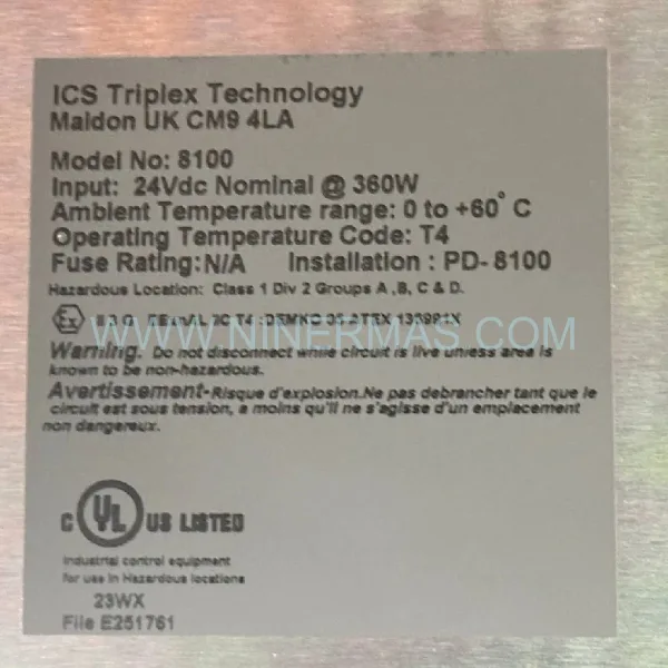 Original ICS TRIPLEX T8100 Input Module - Industrial Retrofit Component