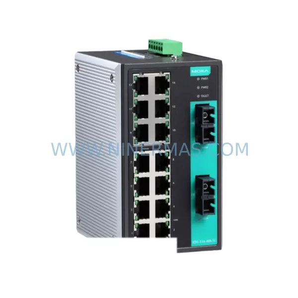 MOXA 4600136 EDS-316-SS-SC-T Industrial Ethernet Switch product image